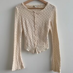 Kimchi Blue Long Sleeve Lace Button Up